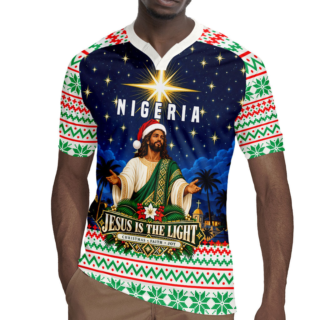 Nigeria Jesus Christmas Faith Light Rugby Jersey Nigerian Flag Christmas Nativity Scene