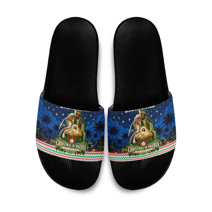 Nigeria Jesus Christmas Faith Light Slide Sandals Nigerian Flag Christmas Nativity Scene