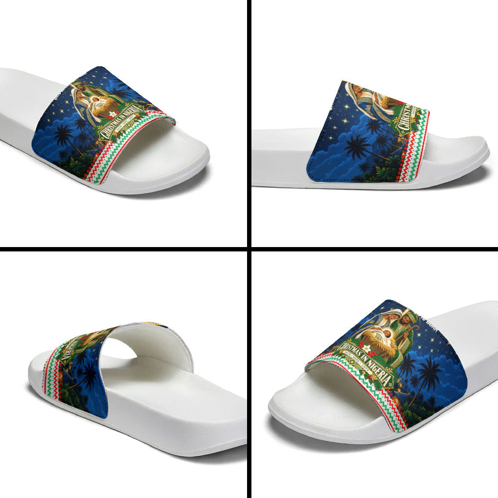 Nigeria Jesus Christmas Faith Light Slide Sandals Nigerian Flag Christmas Nativity Scene