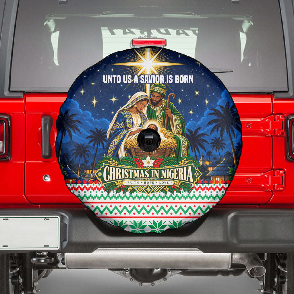 Nigeria Jesus Christmas Faith Light Spare Tire Cover Nigerian Flag Christmas Nativity Scene