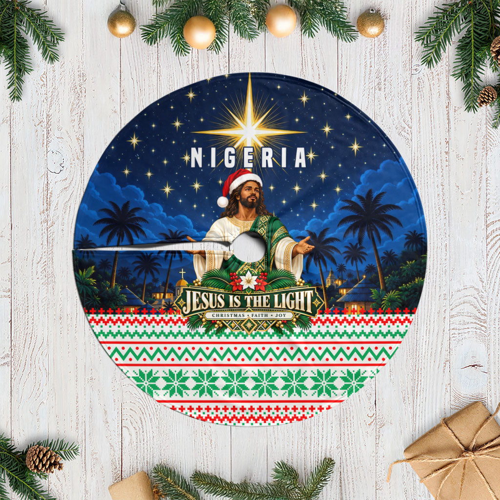Nigeria Jesus Christmas Faith Light Tree Skirt Nigerian Flag Christmas Nativity Scene
