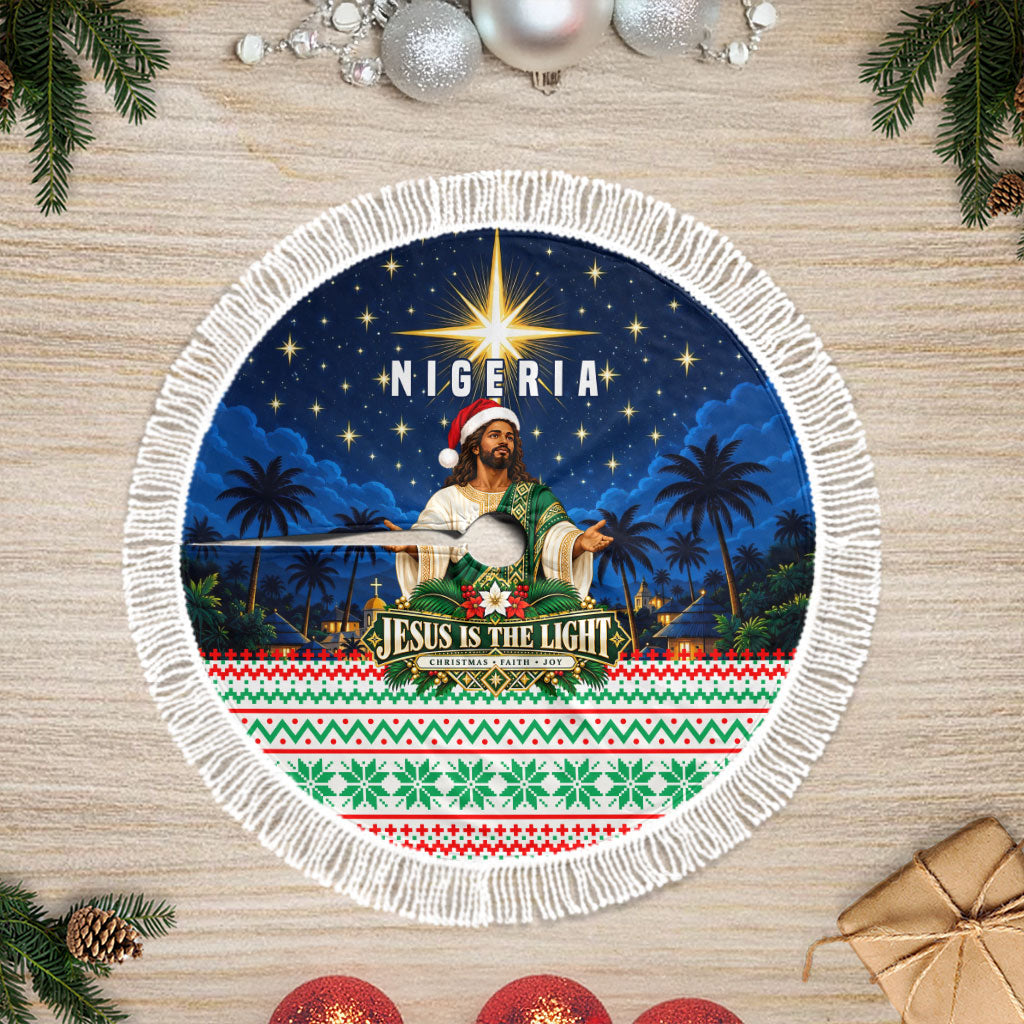 Nigeria Jesus Christmas Faith Light Tree Skirt Nigerian Flag Christmas Nativity Scene