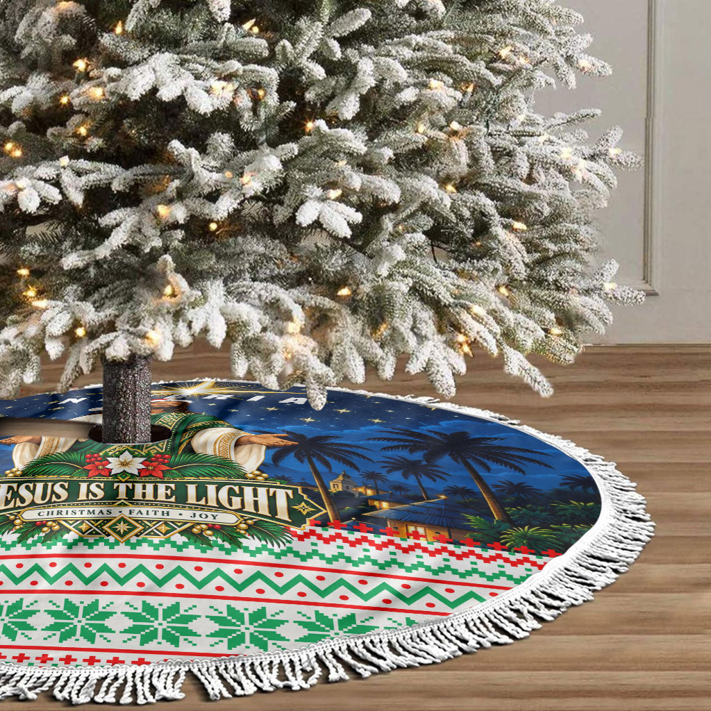 Nigeria Jesus Christmas Faith Light Tree Skirt Nigerian Flag Christmas Nativity Scene