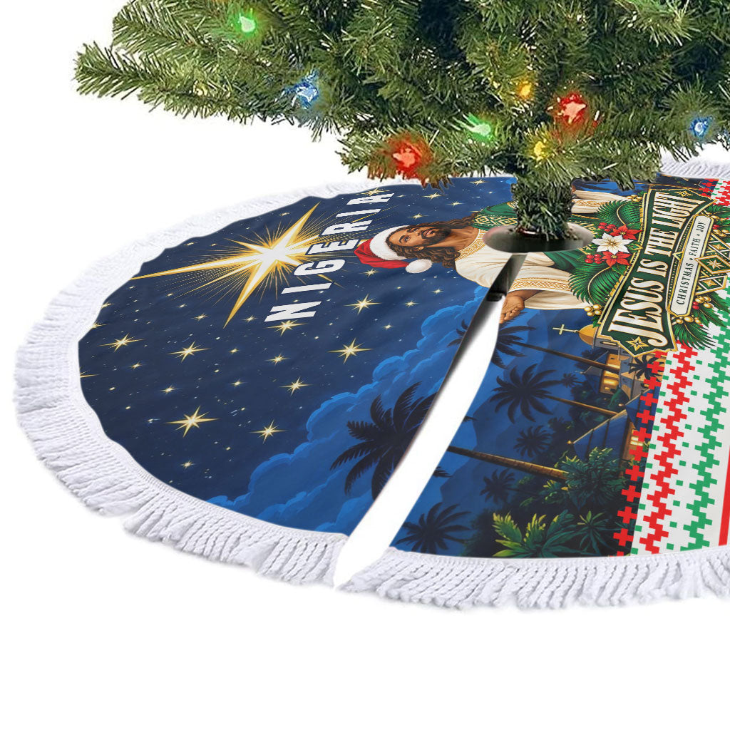 Nigeria Jesus Christmas Faith Light Tree Skirt Nigerian Flag Christmas Nativity Scene