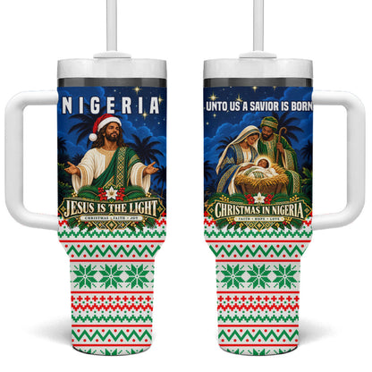 Nigeria Jesus Christmas Faith Light Tumbler With Handle Nigerian Flag Christmas Nativity Scene