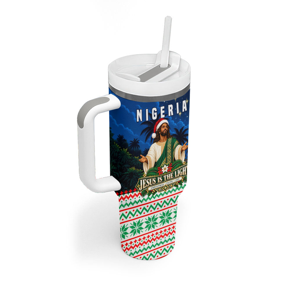 Nigeria Jesus Christmas Faith Light Tumbler With Handle Nigerian Flag Christmas Nativity Scene