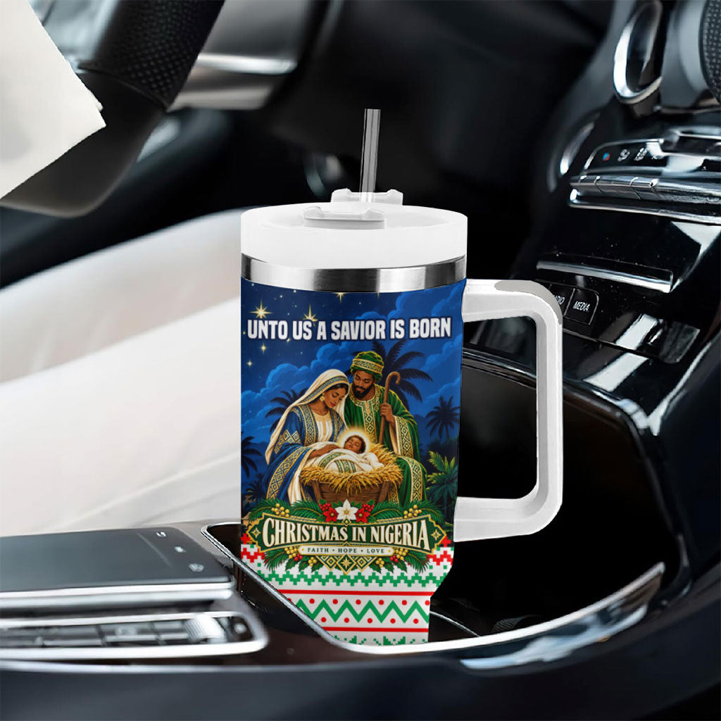 Nigeria Jesus Christmas Faith Light Tumbler With Handle Nigerian Flag Christmas Nativity Scene