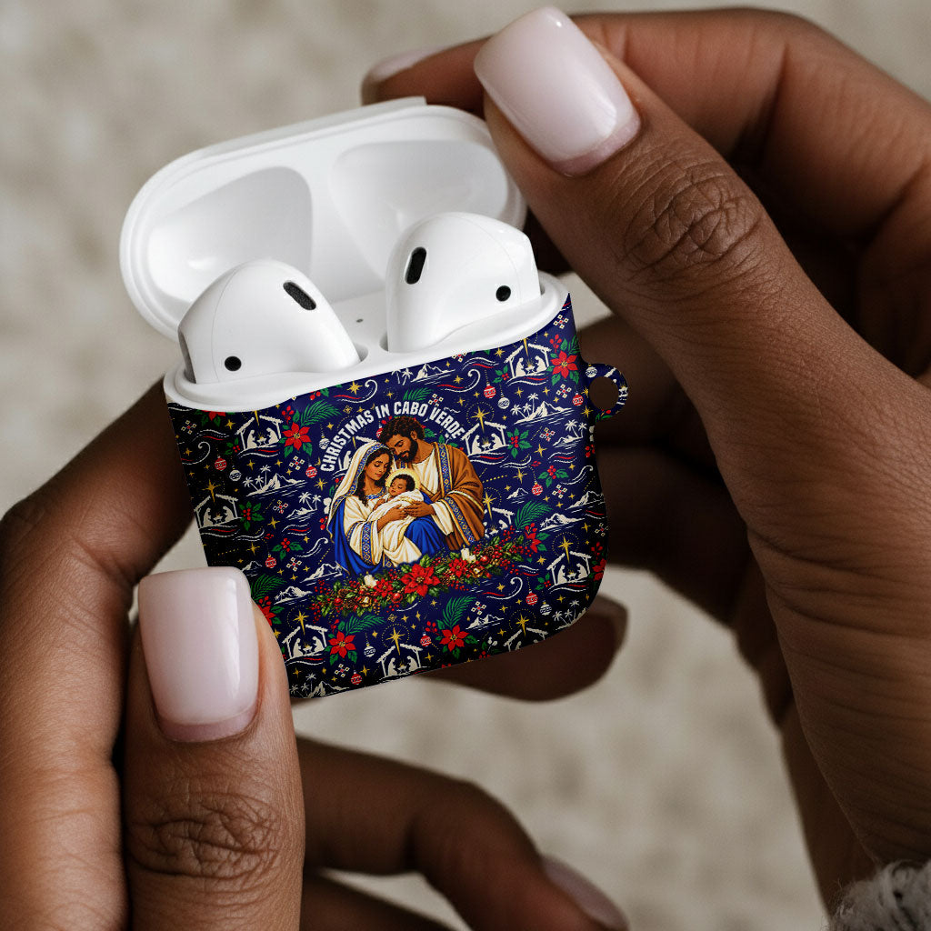 Cape Verde Jesus Christmas AirPods Case Cabo Verde Island Nativity Scene