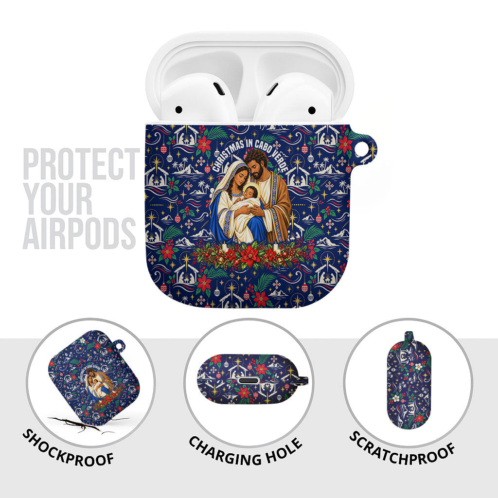 Cape Verde Jesus Christmas AirPods Case Cabo Verde Island Nativity Scene