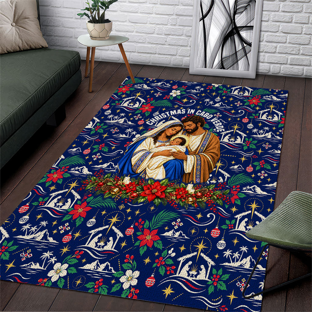 Cape Verde Jesus Christmas Area Rug Cabo Verde Island Nativity Scene