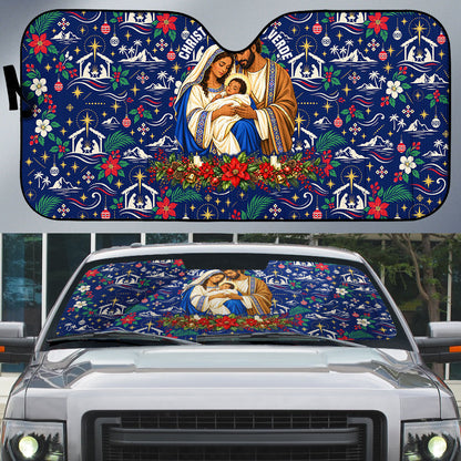Cape Verde Jesus Christmas Auto Sun Shade Cabo Verde Island Nativity Scene