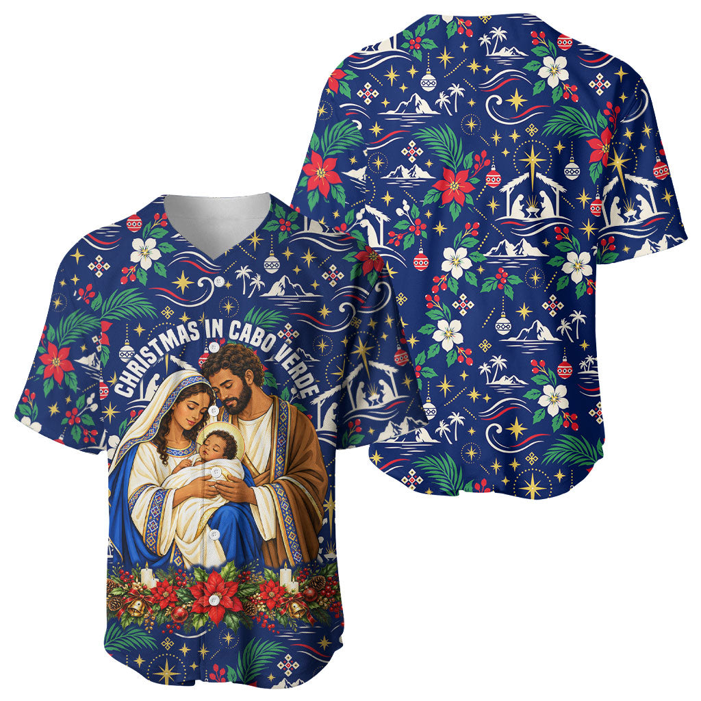 Cape Verde Jesus Christmas Baseball Jersey Cabo Verde Island Nativity Scene