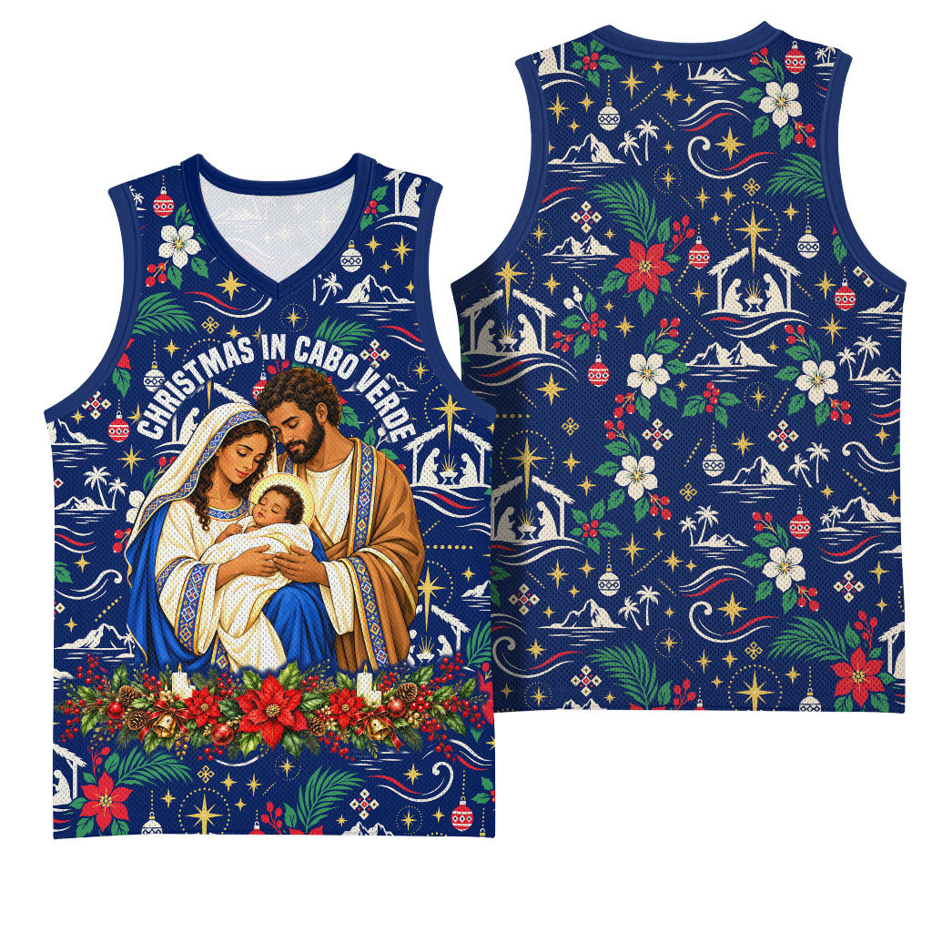 Cape Verde Jesus Christmas Basketball Jersey Cabo Verde Island Nativity Scene
