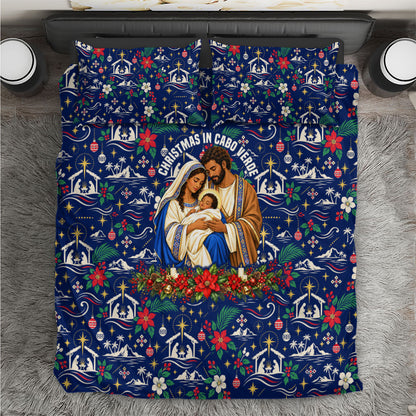 Cape Verde Jesus Christmas Bedding Set Cabo Verde Island Nativity Scene