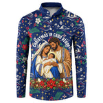 Cape Verde Jesus Christmas Button Sweatshirt Cabo Verde Island Nativity Scene