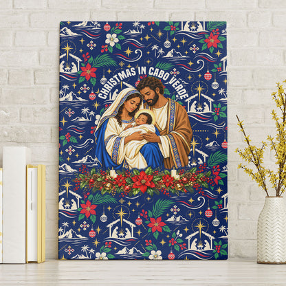 Cape Verde Jesus Christmas Canvas Wall Art Cabo Verde Island Nativity Scene