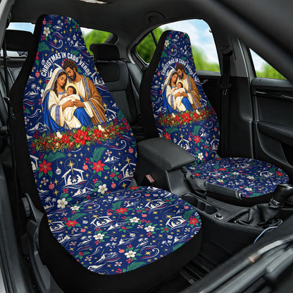 Cape Verde Jesus Christmas Car Seat Cover Cabo Verde Island Nativity Scene