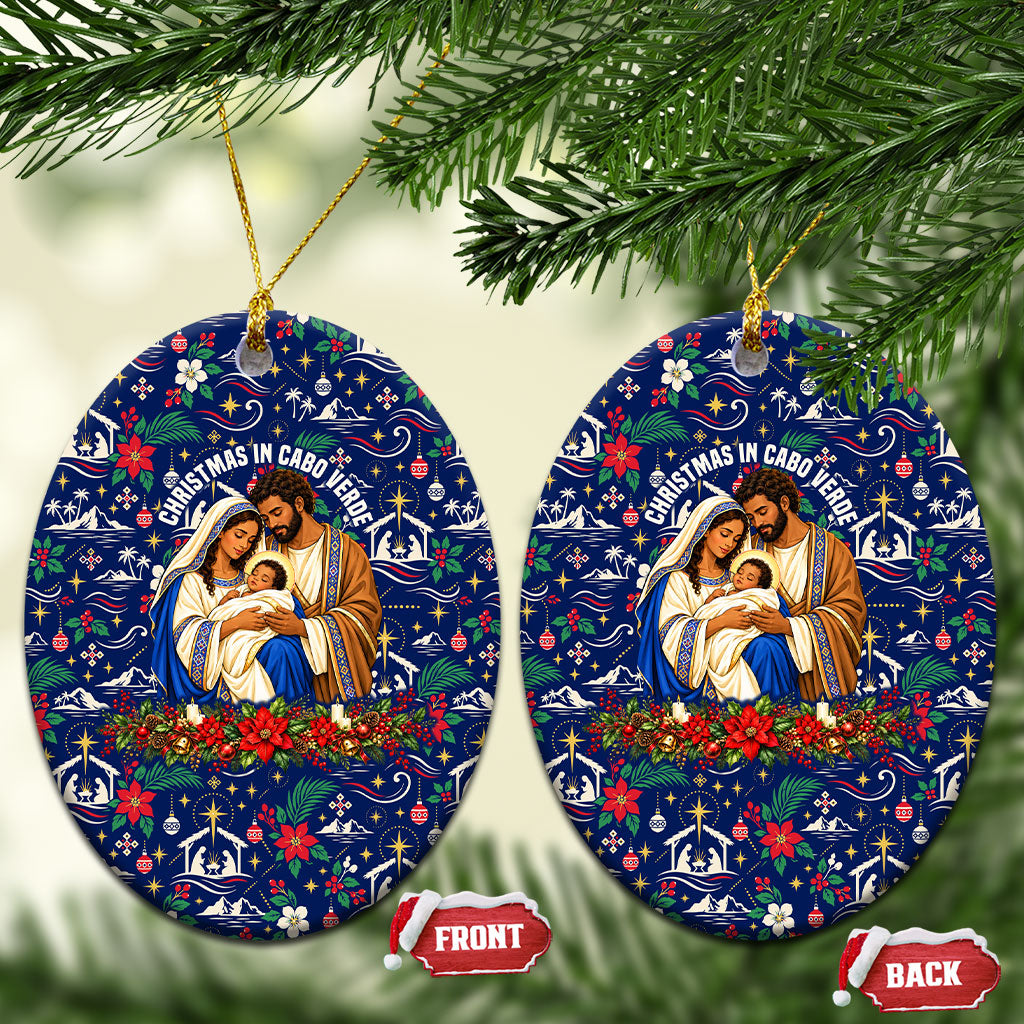 Cape Verde Jesus Christmas Ceramic Ornament Cabo Verde Island Nativity Scene