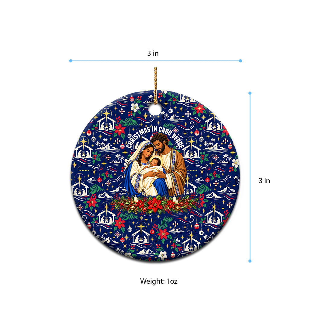 Cape Verde Jesus Christmas Ceramic Ornament Cabo Verde Island Nativity Scene