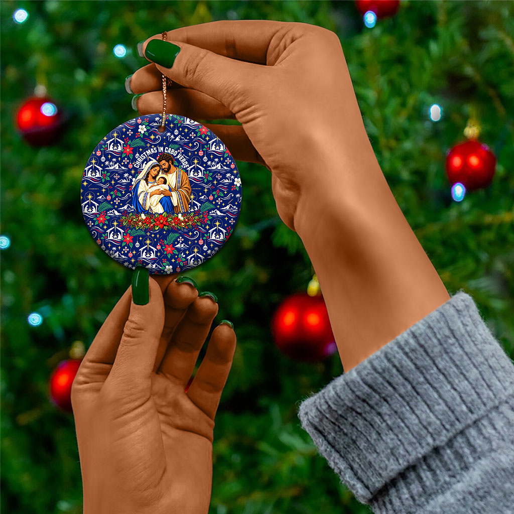 Cape Verde Jesus Christmas Ceramic Ornament Cabo Verde Island Nativity Scene