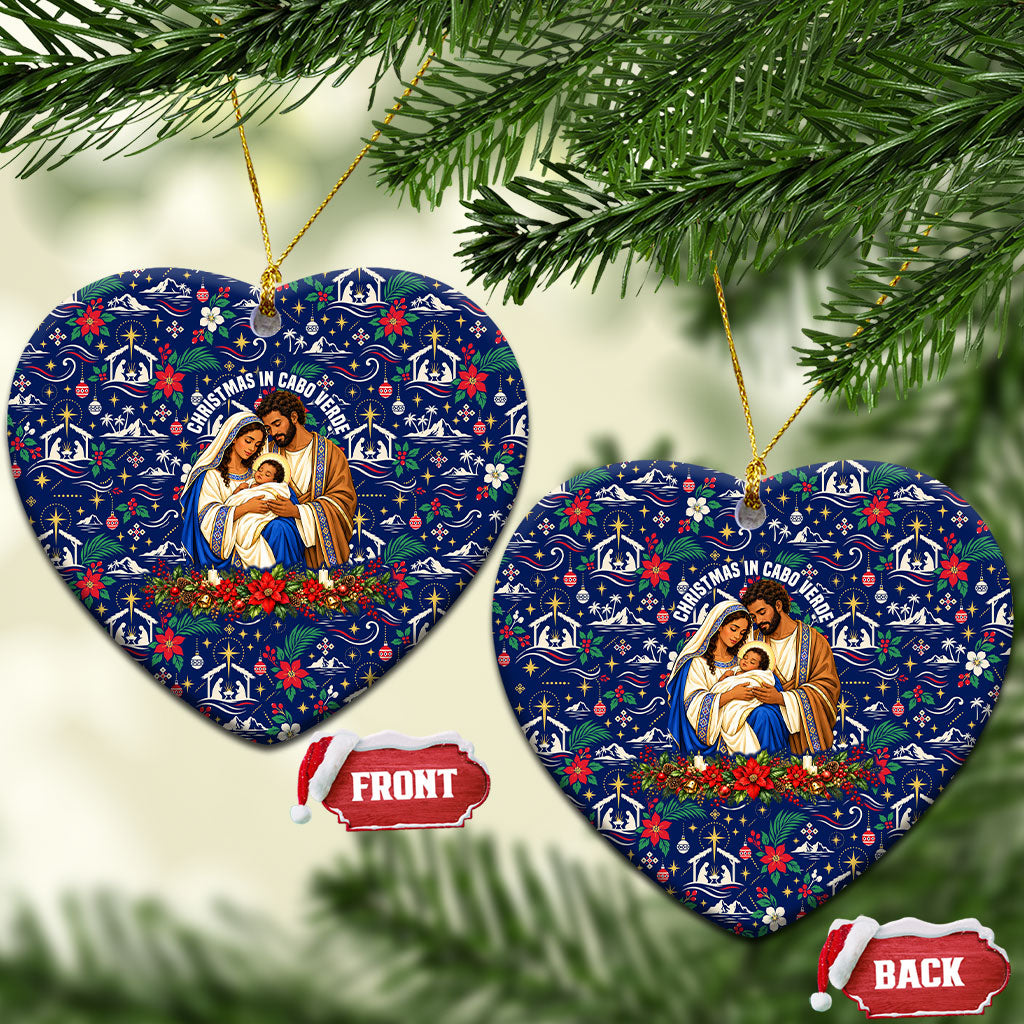 Cape Verde Jesus Christmas Ceramic Ornament Cabo Verde Island Nativity Scene