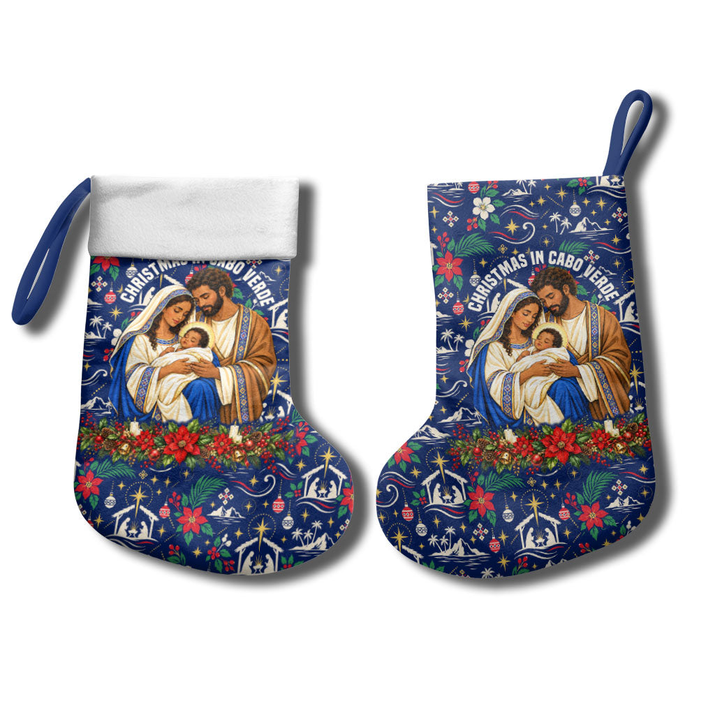 Cape Verde Jesus Christmas Stocking Cabo Verde Island Nativity Scene