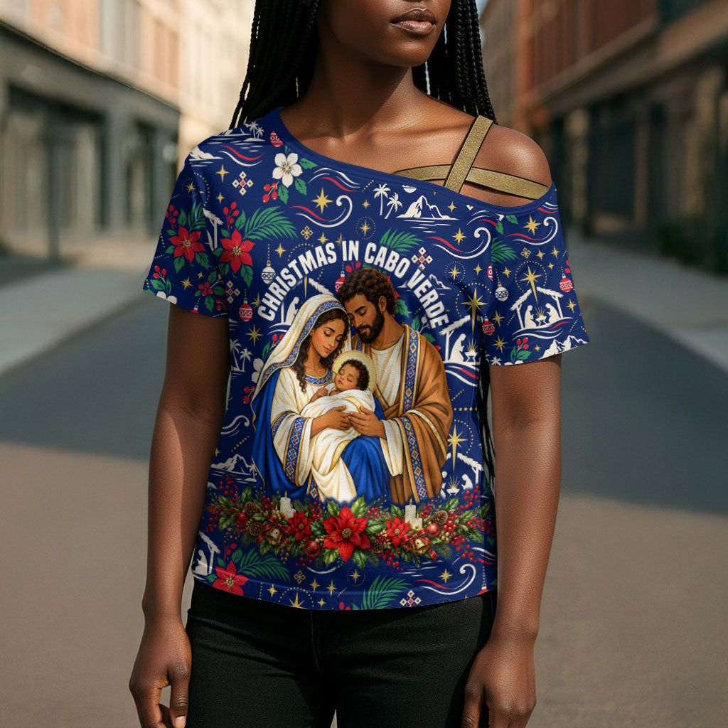 Cape Verde Jesus Christmas Cross Shoulder Shirt Cabo Verde Island Nativity Scene
