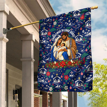 Cape Verde Jesus Christmas Garden Flag Cabo Verde Island Nativity Scene