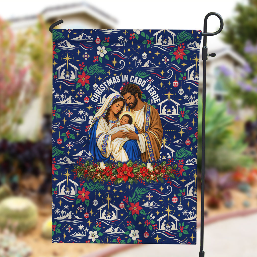 Cape Verde Jesus Christmas Garden Flag Cabo Verde Island Nativity Scene