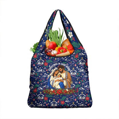 Cape Verde Jesus Christmas Grocery Bag Cabo Verde Island Nativity Scene