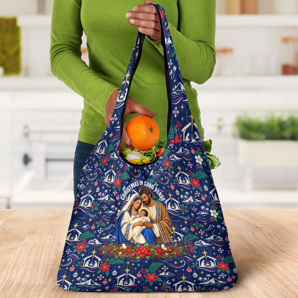 Cape Verde Jesus Christmas Grocery Bag Cabo Verde Island Nativity Scene