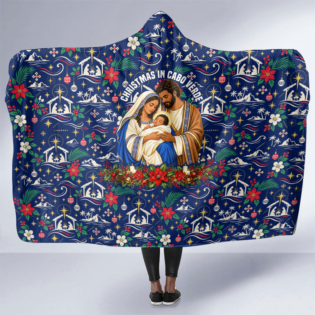 Cape Verde Jesus Christmas Hooded Blanket Cabo Verde Island Nativity Scene