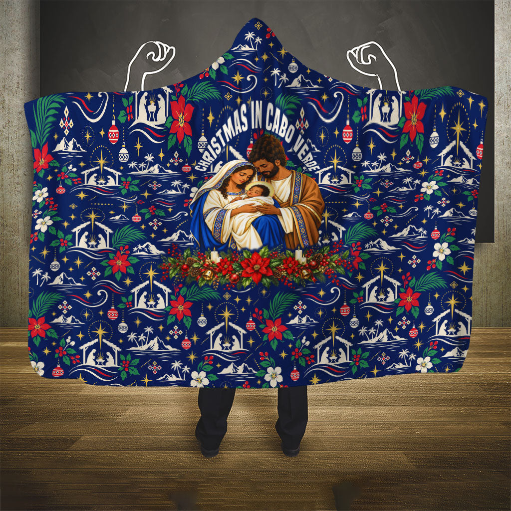 Cape Verde Jesus Christmas Hooded Blanket Cabo Verde Island Nativity Scene