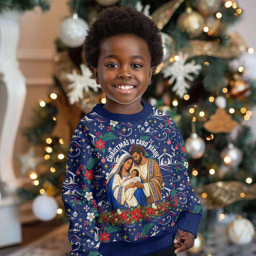 Cape Verde Jesus Christmas Kid Ugly Christmas Sweater Cabo Verde Island Nativity Scene