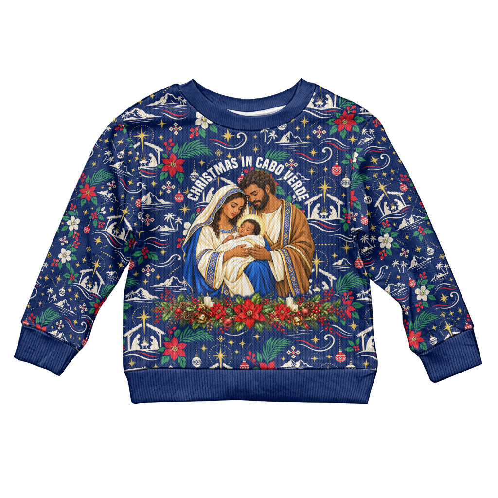 Cape Verde Jesus Christmas Kid Ugly Christmas Sweater Cabo Verde Island Nativity Scene