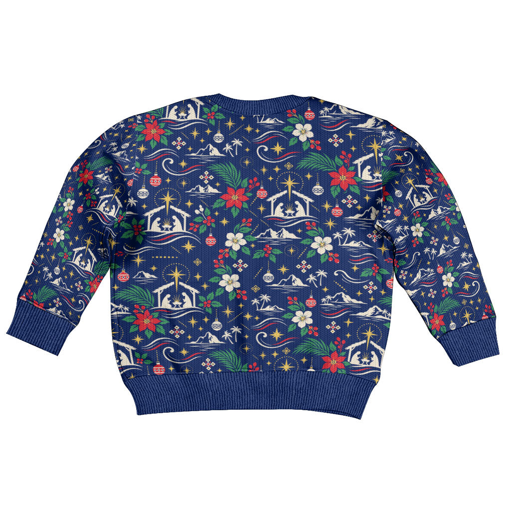 Cape Verde Jesus Christmas Kid Ugly Christmas Sweater Cabo Verde Island Nativity Scene