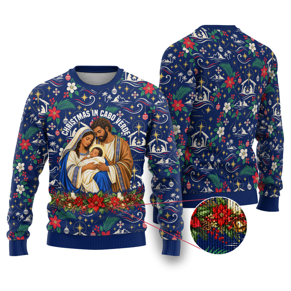 Cape Verde Jesus Christmas Ugly Christmas Sweater Cabo Verde Island Nativity Scene