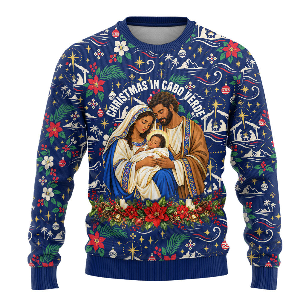 Cape Verde Jesus Christmas Ugly Christmas Sweater Cabo Verde Island Nativity Scene
