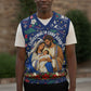 Cape Verde Jesus Christmas Knitted V-Neck Vest Cabo Verde Island Nativity Scene