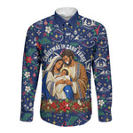 Cape Verde Jesus Christmas Long Sleeve Button Shirt Cabo Verde Island Nativity Scene