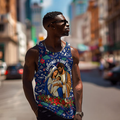 Cape Verde Jesus Christmas Men Tank Top Cabo Verde Island Nativity Scene