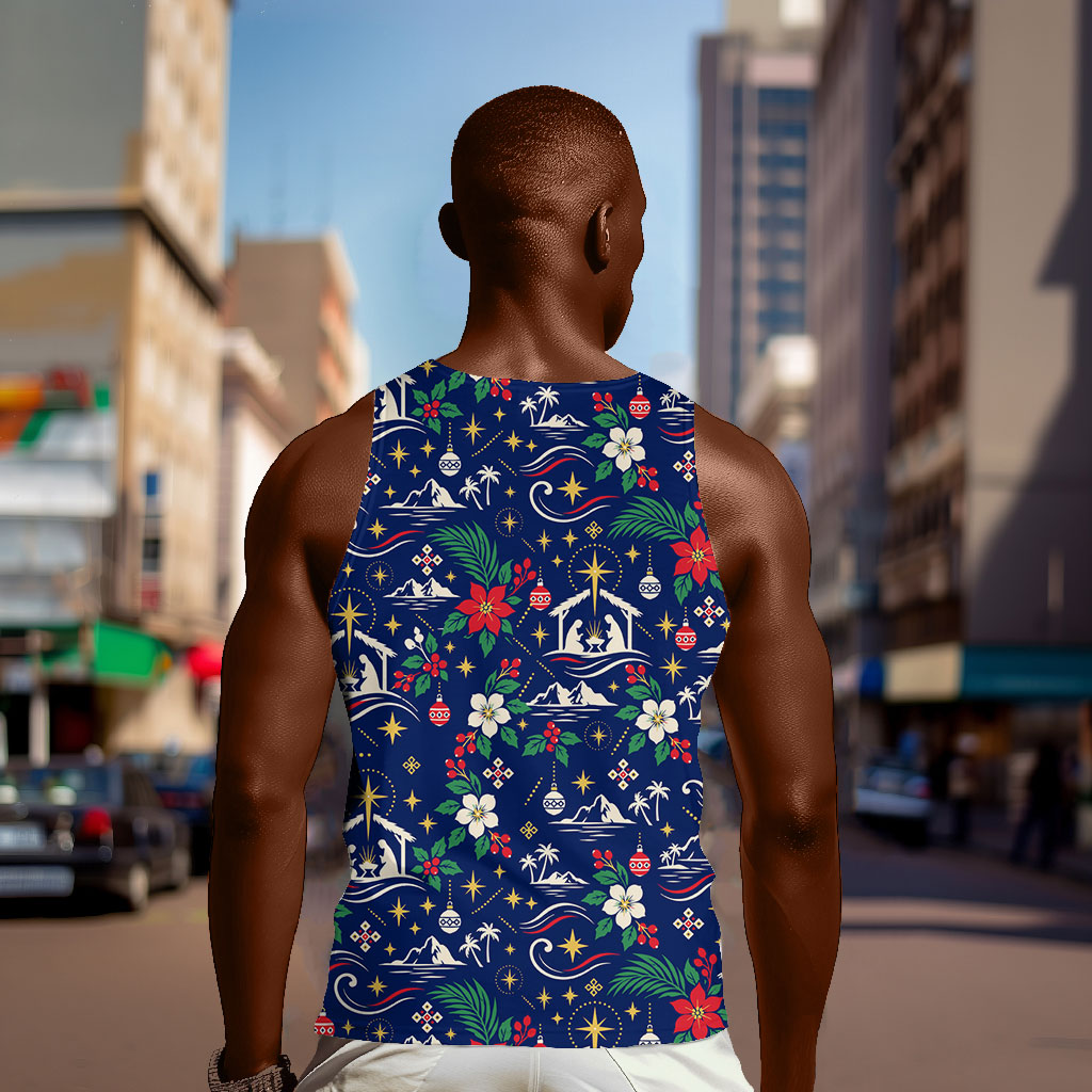 Cape Verde Jesus Christmas Men Tank Top Cabo Verde Island Nativity Scene
