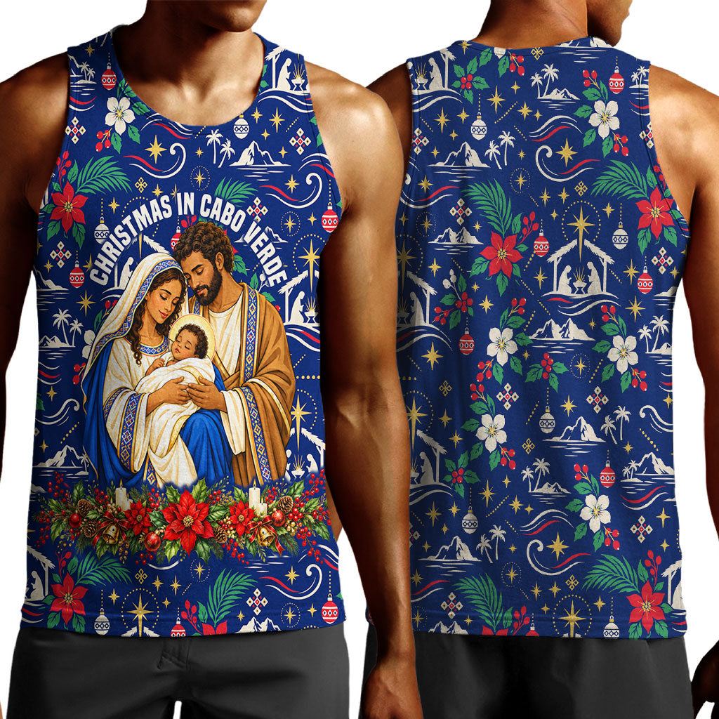 Cape Verde Jesus Christmas Men Tank Top Cabo Verde Island Nativity Scene