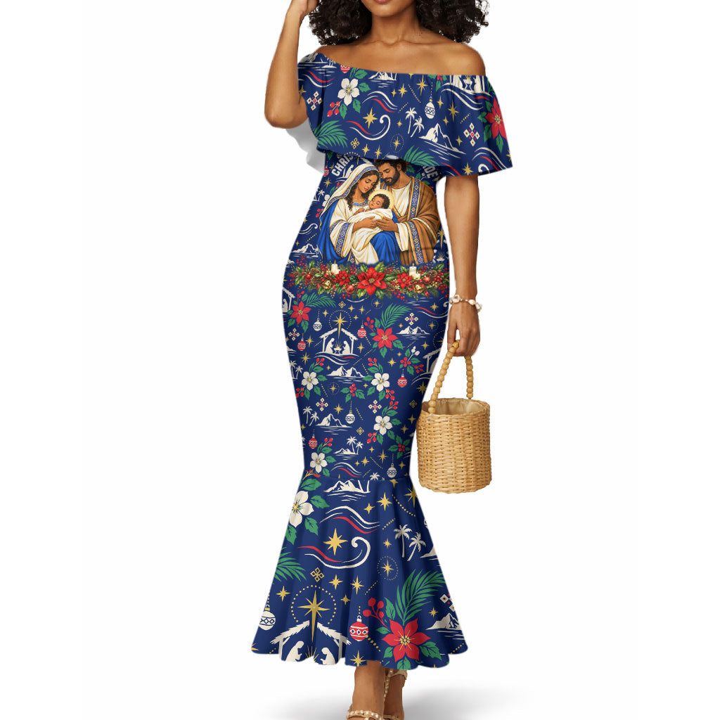 Cape Verde Jesus Christmas Mermaid Dress Cabo Verde Island Nativity Scene