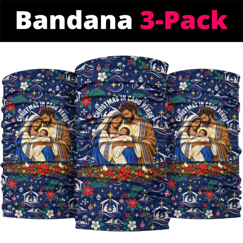 Cape Verde Jesus Christmas Neck Gaiter Cabo Verde Island Nativity Scene