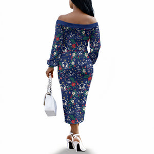 Cape Verde Jesus Christmas Off The Shoulder Long Sleeve Dress Cabo Verde Island Nativity Scene