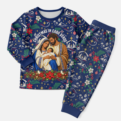 Cape Verde Jesus Christmas Pajama Set Cabo Verde Island Nativity Scene