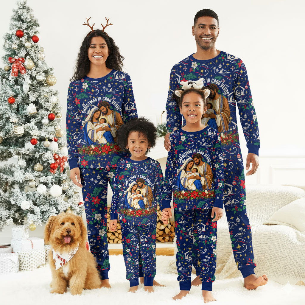 Cape Verde Jesus Christmas Pajama Set Cabo Verde Island Nativity Scene