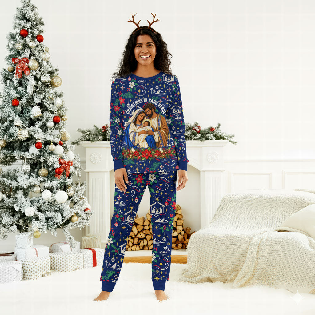 Cape Verde Jesus Christmas Pajama Set Cabo Verde Island Nativity Scene