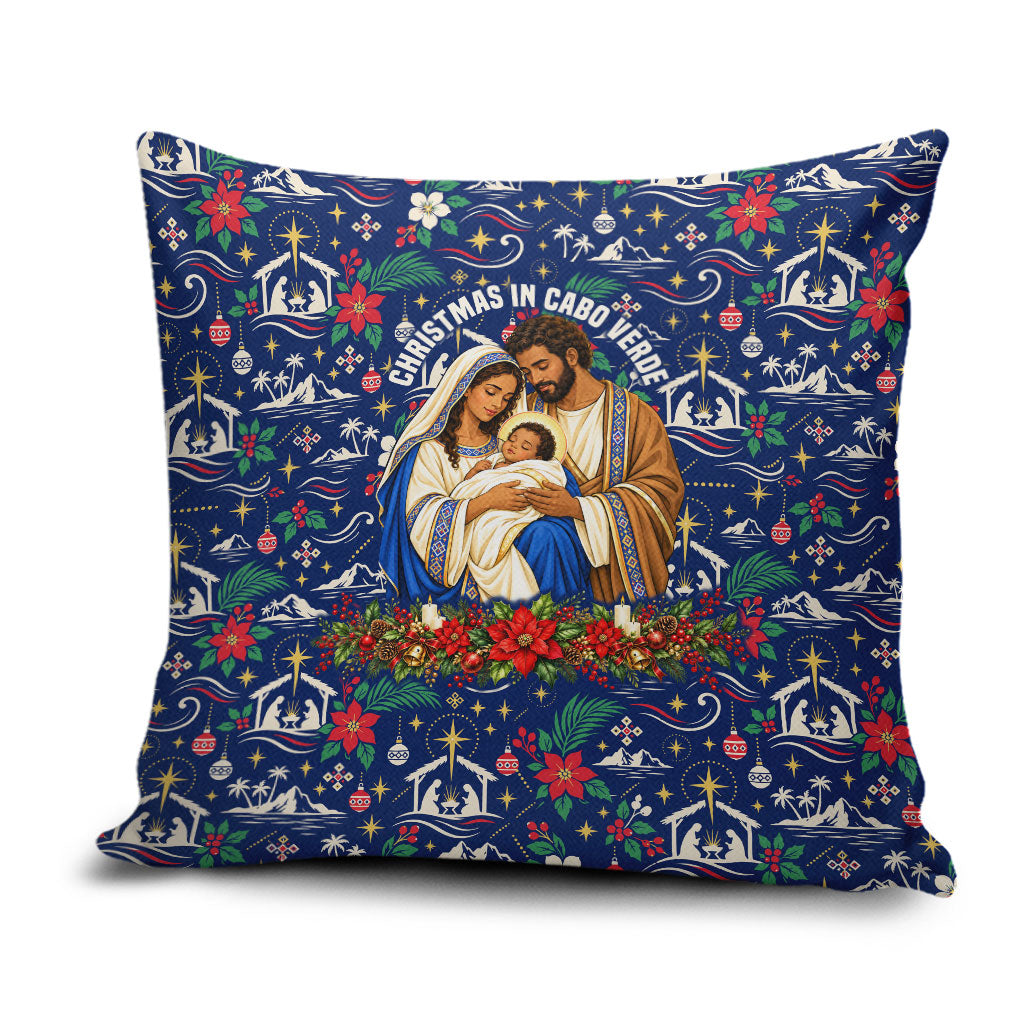 Cape Verde Jesus Christmas Pillow Cover Cabo Verde Island Nativity Scene